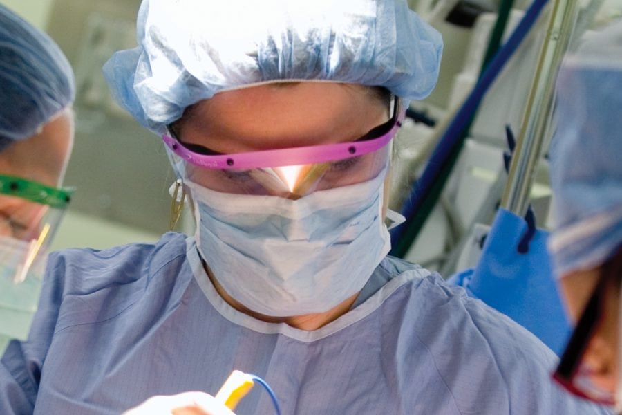 Doctors in operating room