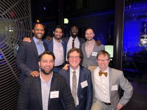 Desmond Layne, Dev Joshi, Dawda Jawara, Michael Stellon, Aahad Khan, Clayton Marcinak, and Steven Morrison stand together for a picture