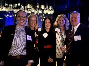Monica Whetter, Kristie Palovcsik, Jen Sankbeil, Cheryl Bowman, and Rick Ziegler stand together for a picture